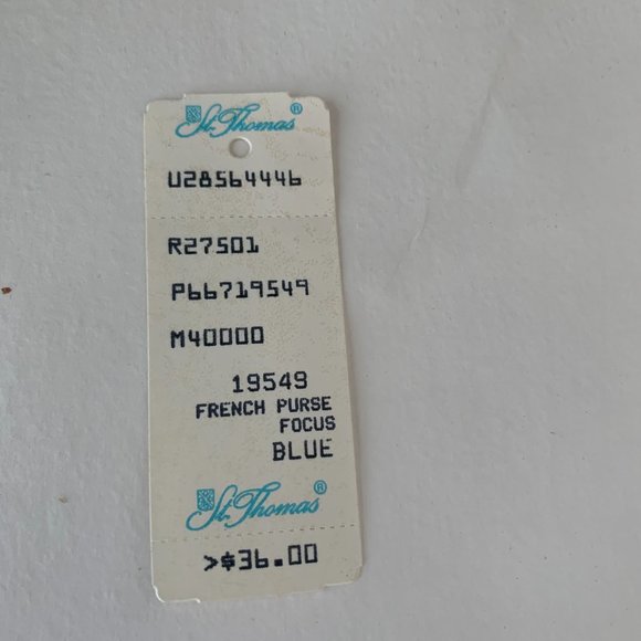 Vintage St. Thomas Navy Blue LEATHER PIG SKIN Wallet NEW TAG IS STILL ATTACHED - Picture 8 of 8